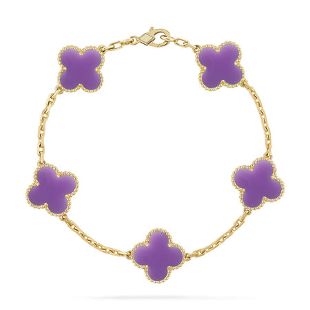 [Luna Brilliance]CLOVER 5 MOTIF LIGHT PURPLE BRACELET COLLECTION