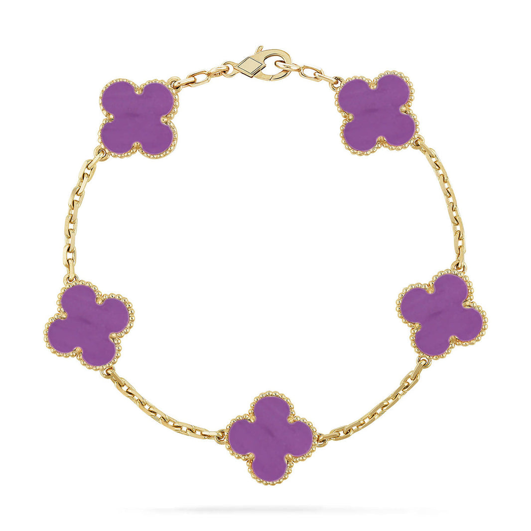 [Luna Brilliance] CLOVER 5 MOTIF VIOLET BRACELET COLLECTION