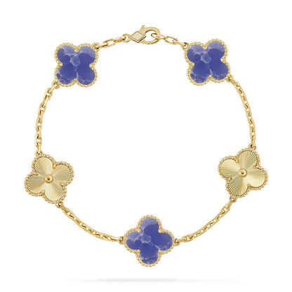[Luna Brilliance]CLOVER 5 MOTIF BLUE VEINS BRACELET COLLECTION
