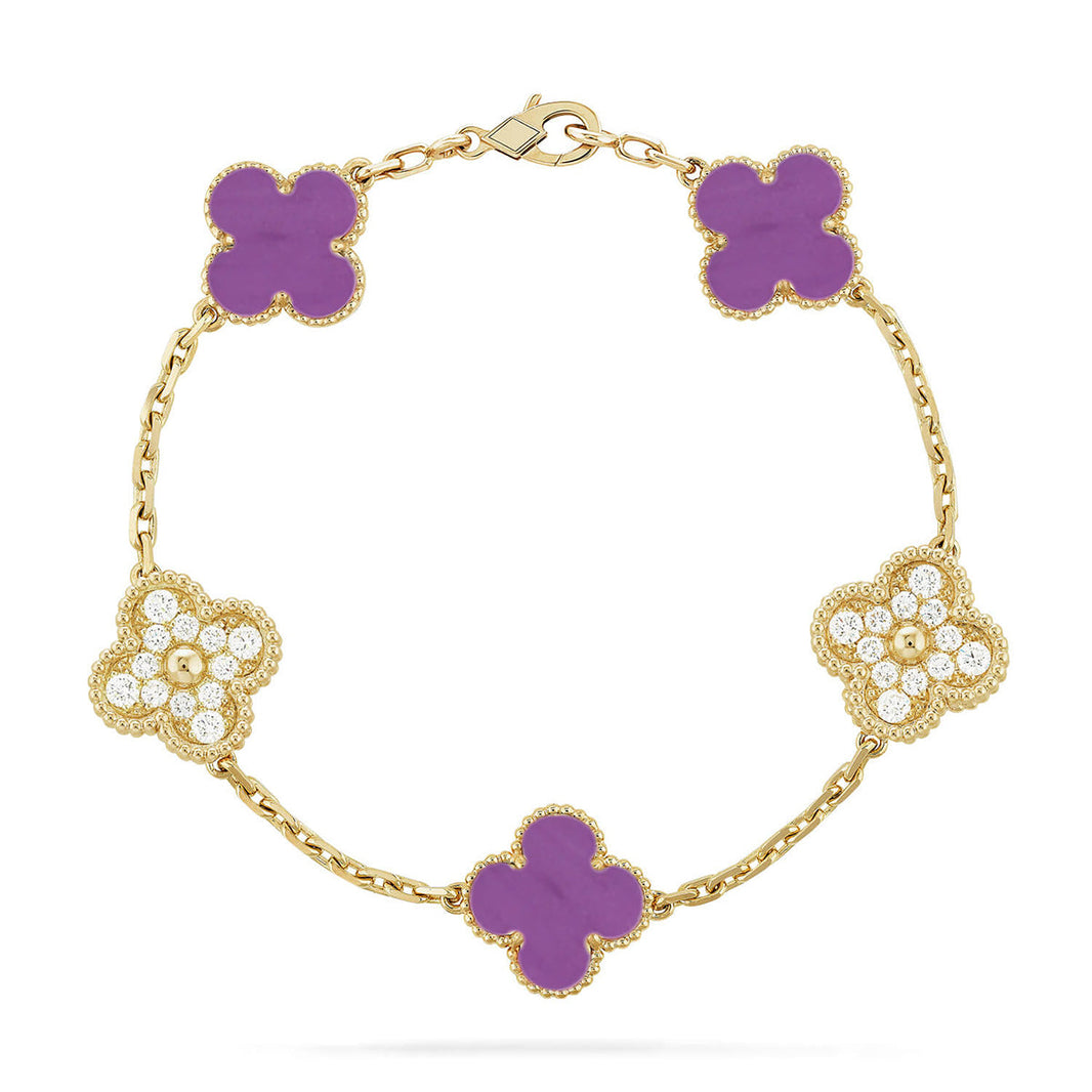 [Luna Brilliance] CLOVER 5 MOTIF VIOLET BRACELET COLLECTION