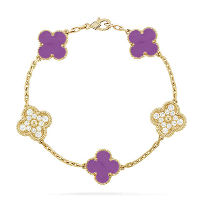 [Luna Brilliance] CLOVER 5 MOTIF VIOLET BRACELET COLLECTION