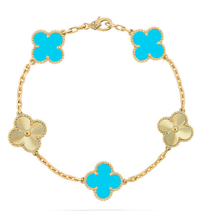 [Luna Brilliance]CLOVER 5 MOTIF TURQUOISE BRACELET COLLECTION