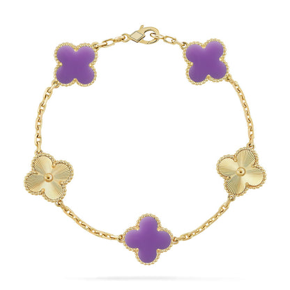 [Luna Brilliance]CLOVER 5 MOTIF LIGHT PURPLE BRACELET COLLECTION