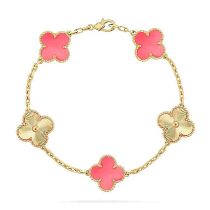 [Luna Brilliance] CLOVER 5 MOTIFS  PINK MOP BRACELET COLLECTION