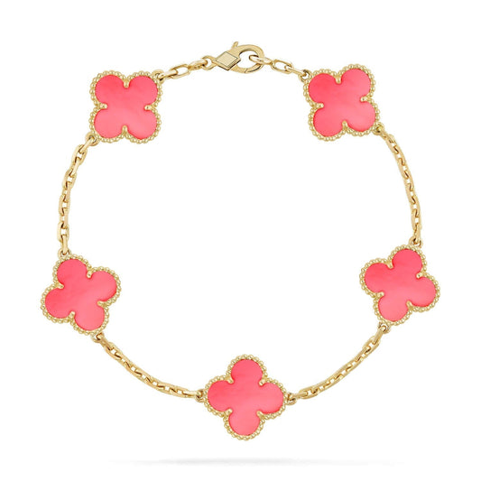 [Lunabriance]CLOVER 5 PINK MOP BRACELET