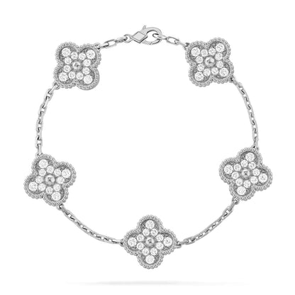 [Lunabriance]CLOVER 5 MOTIFS  DIAMOND BRACELET SILVER