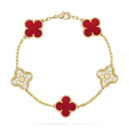 [Luna Brilliance]CLOVER DIAMOND GOLD BRACELET COLLECTION,5 MOTIFS
