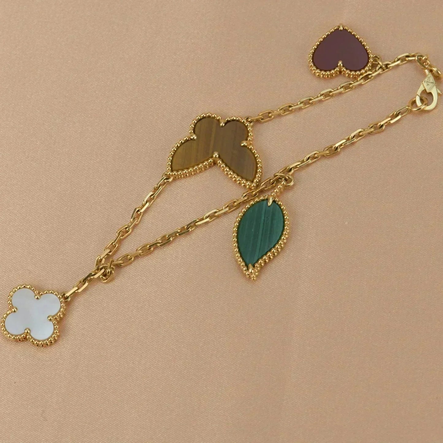 [Lunabriance]LUCKY SPRING 5 MOTIF GOLD BRACELET