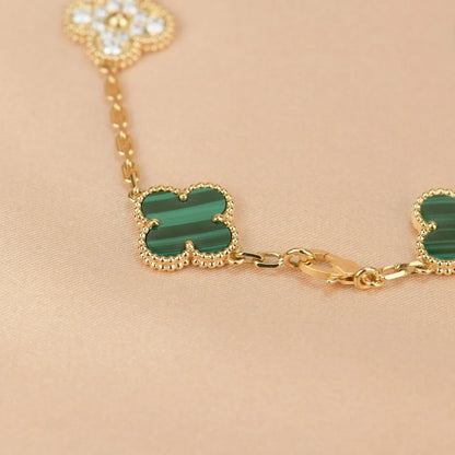 [Luna Brilliance]CLOVER 5 MOTIF MALACHITE BRACELET COLLECTION