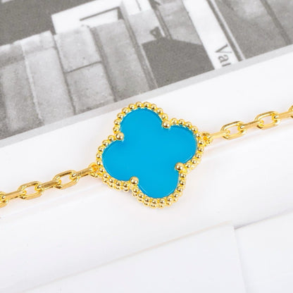 [Lunabriance]CLOVER 5 MOTIFS TURQUOISE BRACELET