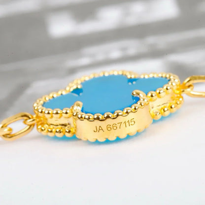 [Luna Brilliance]CLOVER 5 MOTIF TURQUOISE BRACELET COLLECTION