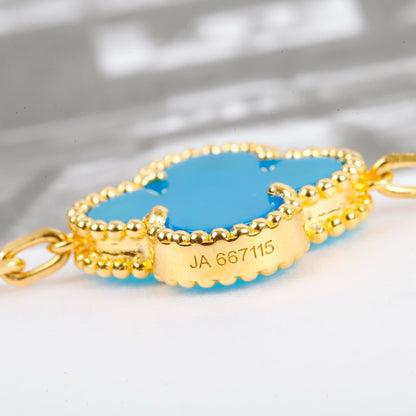 [Lunabriance]CLOVER 5 MOTIFS TURQUOISE BRACELET