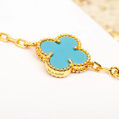 [Luna Brilliance]CLOVER 5 MOTIF TURQUOISE BRACELET COLLECTION