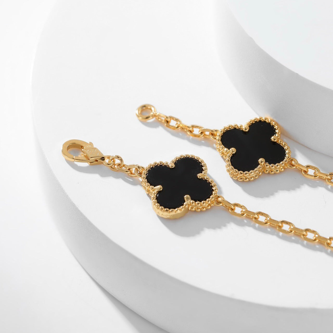 [Lunabriance]CLOVER 10 MOTIFS ONYX NECKLACE