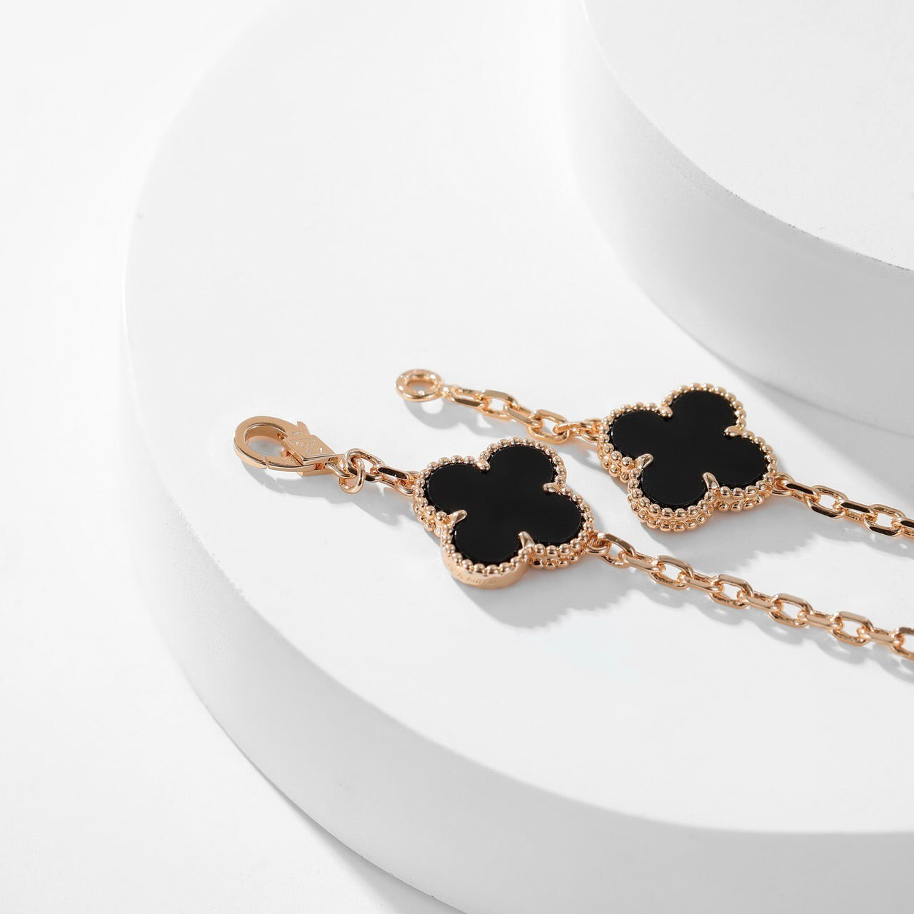 [Lunabriance]CLOVER 10 MOTIFS ONYX NECKLACE