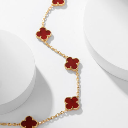 [Lunabriance]CLOVER 10 MOTIFS CARNELIAN NECKLACE