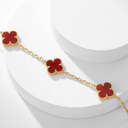 [Lunabriance]CLOVER 10 MOTIFS CARNELIAN NECKLACE