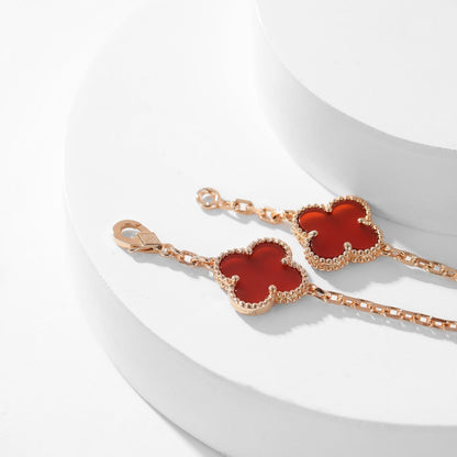 [Lunabriance]CLOVER 10 MOTIFS CARNELIAN NECKLACE