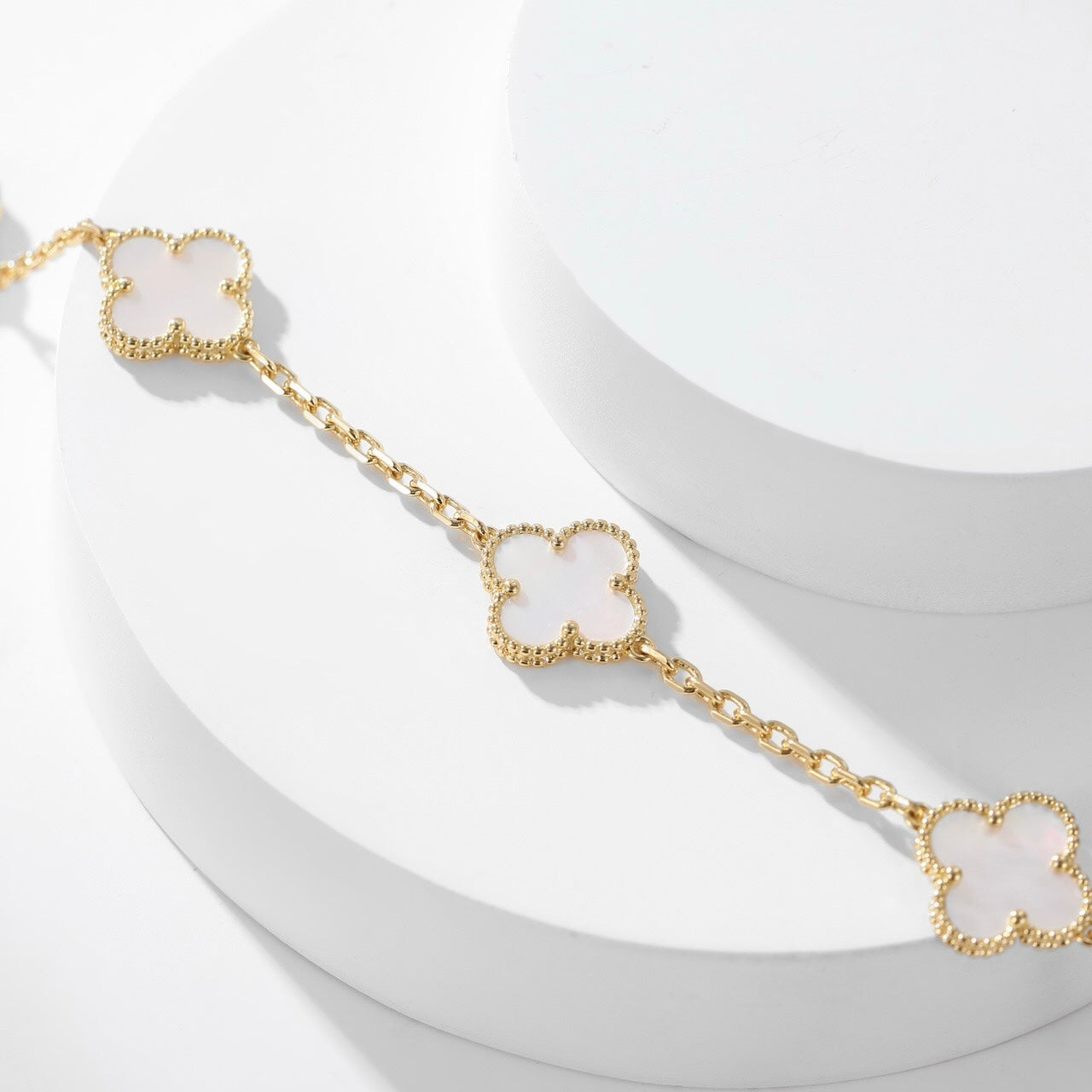 [Lunabriance]CLOVER 10 MOTIFS WHITE MOTHER OF PEARL NECKLACE