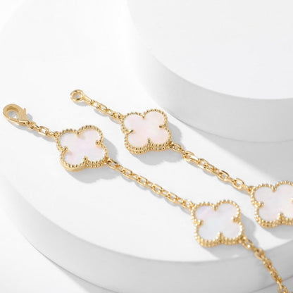 [Lunabriance]CLOVER 10 MOTIFS WHITE MOTHER OF PEARL NECKLACE