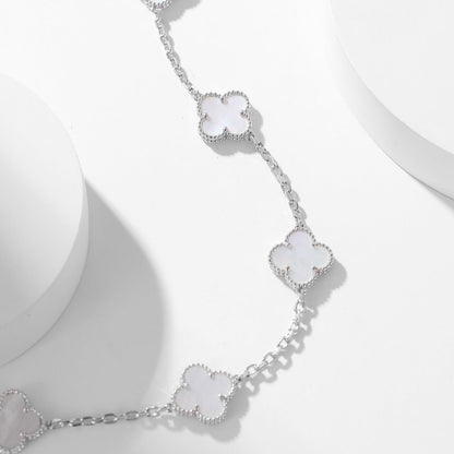 [Lunabriance]CLOVER 10 MOTIFS WHITE MOTHER OF PEARL NECKLACE