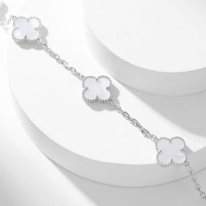 [Lunabriance]CLOVER 10 MOTIFS WHITE MOTHER OF PEARL NECKLACE