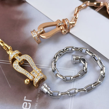 [Lunabriance]FORCE LARGE HORSESHOE CLASP  METAL BRACELET