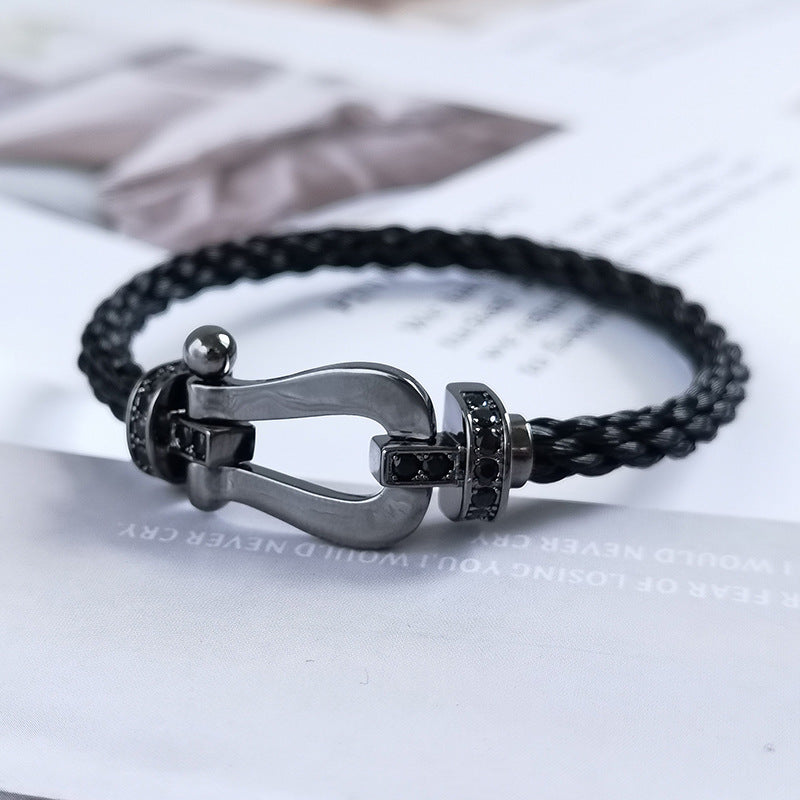 [Lunabriance]FORCE LARGE SERIES HORSESHOE BLACK SAMURAI BRACELET