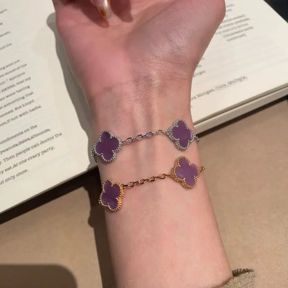 [Luna Brilliance] CLOVER 5 MOTIF VIOLET BRACELET COLLECTION