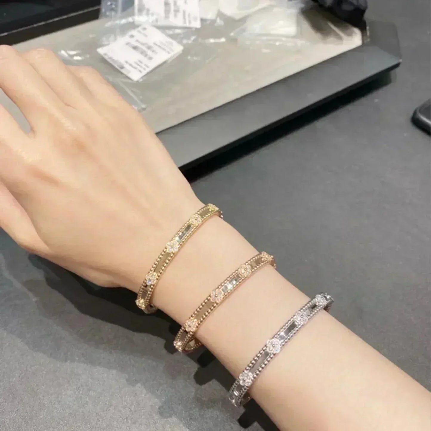 [Lunabriance]CLOVER BRACELET 4MM DIAMONDS