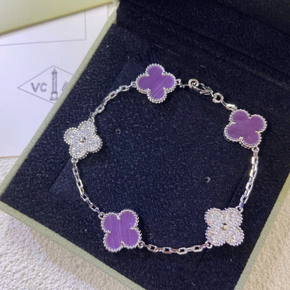 [Luna Brilliance] CLOVER 5 MOTIF VIOLET BRACELET COLLECTION