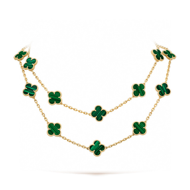 [Lunabriance]CLOVER 20 MOTIFS MALACHITE GOLD