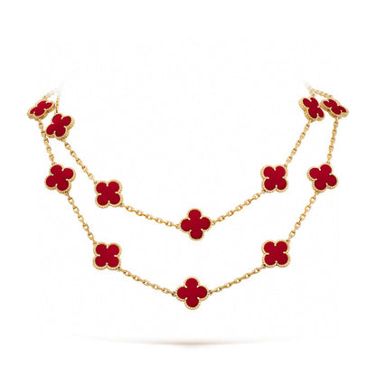 [Lunabriance]CLOVER 20 MOTIFS CARNELIAN NECKLACE