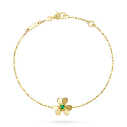 [Lunabriance]FRIVOLE GOLD FLOWER PINK MALACHITE BRACELET