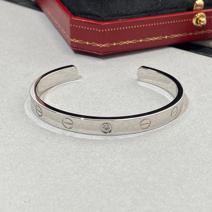 [Lunabriance]LOVE BRACELET 6.1MM 1 DIAMOND OPEN CUFF