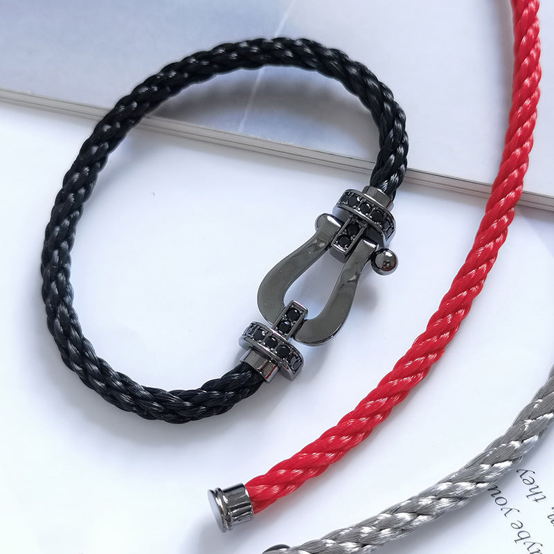 [Lunabriance]FORCE LARGE SERIES HORSESHOE BLACK SAMURAI BRACELET