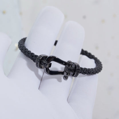 [Lunabriance]FORCE LARGE SERIES HORSESHOE BLACK SAMURAI BRACELET