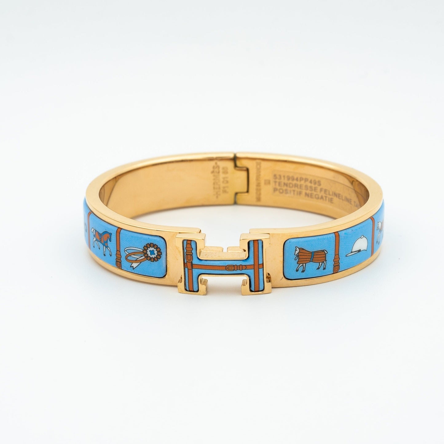 [Lunabriance]H PINK GOLD BRACELET BLUE CERAMIC