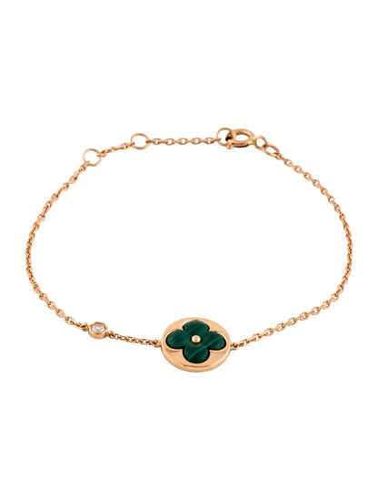 [Lunabriance]SUN MALACHITE 1 DIAMOND PINK GOLD BRACELET