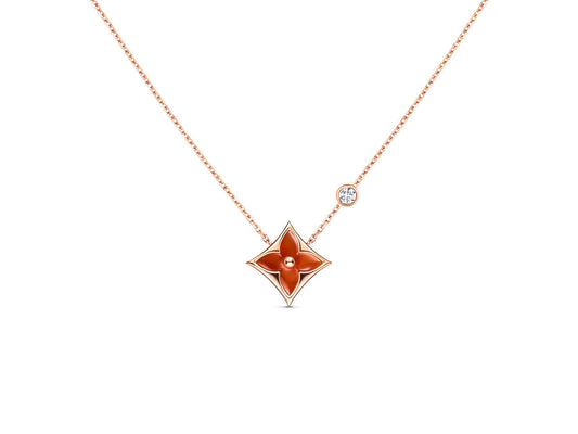 [Lunabriance]STAR NECKLACE PINK GOLD 1 DIAMOND