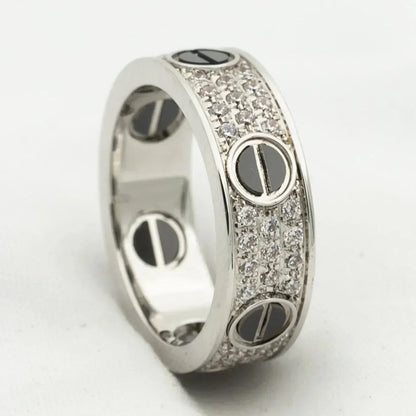 [Lunabriance]LOVE RING 5.5MM DIAMONDS PAVED CERAMIC