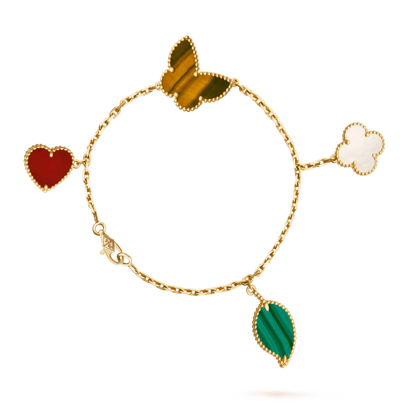 [Lunabriance]LUCKY SPRING 5 MOTIF GOLD BRACELET