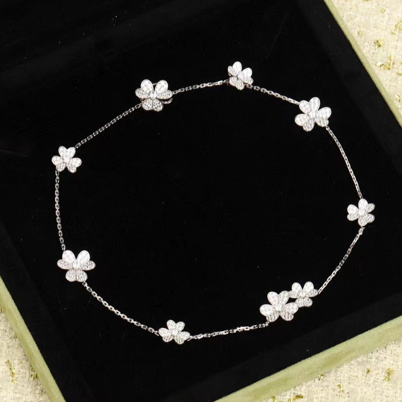 [Lunabriance]FRIVOLE SILVER 9 FLOWERS NECKLACE