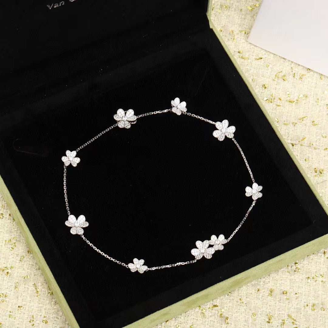 [Lunabriance]FRIVOLE SILVER 9 FLOWERS NECKLACE