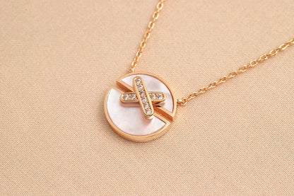 [Lunabriance]JEUX DE ROSE GOLD DIAMOND NECKLACE