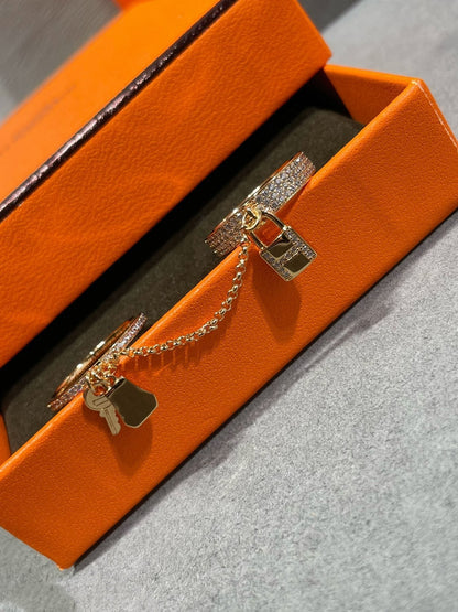 [Lunabriance]HM KELLY CLOCHETTE DOUBLE RING IN  WITH DIAMONDS