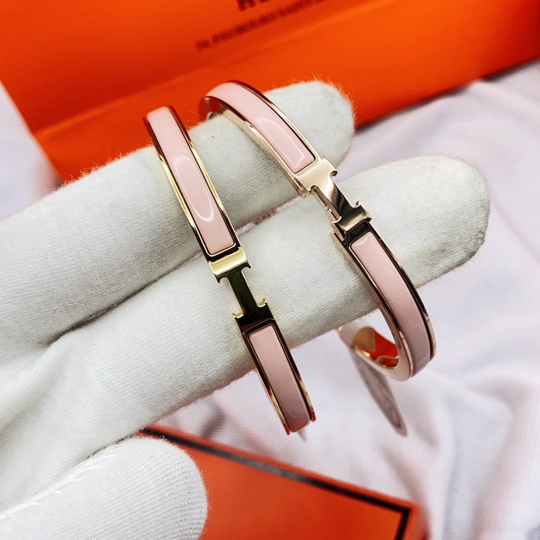 [Lunabriance]CLASSIC HM CLIC  PINK 8MM ENAMEL BRACELET