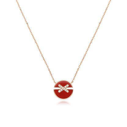 [Lunabriance]JEUX DE ROSE GOLD DIAMOND NECKLACE