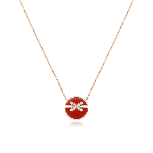 [Lunabriance]JEUX DE ROSE GOLD DIAMOND NECKLACE