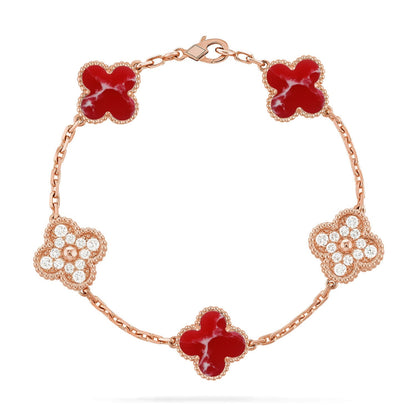 [Luna Brilliance]CLOVER DIAMOND ROSE GOLD BRACELET COLLECTION,5 MOTIFS